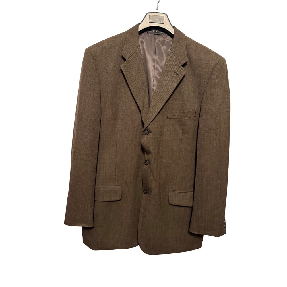 Jeffrey‎ Banks Couture Men's Brown 100% Pure Wool Blazer Sport Coat 46L